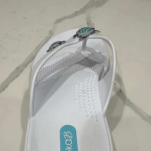 OKA b. White Sandals with Turtle Embellishments - Picture 9 of 12